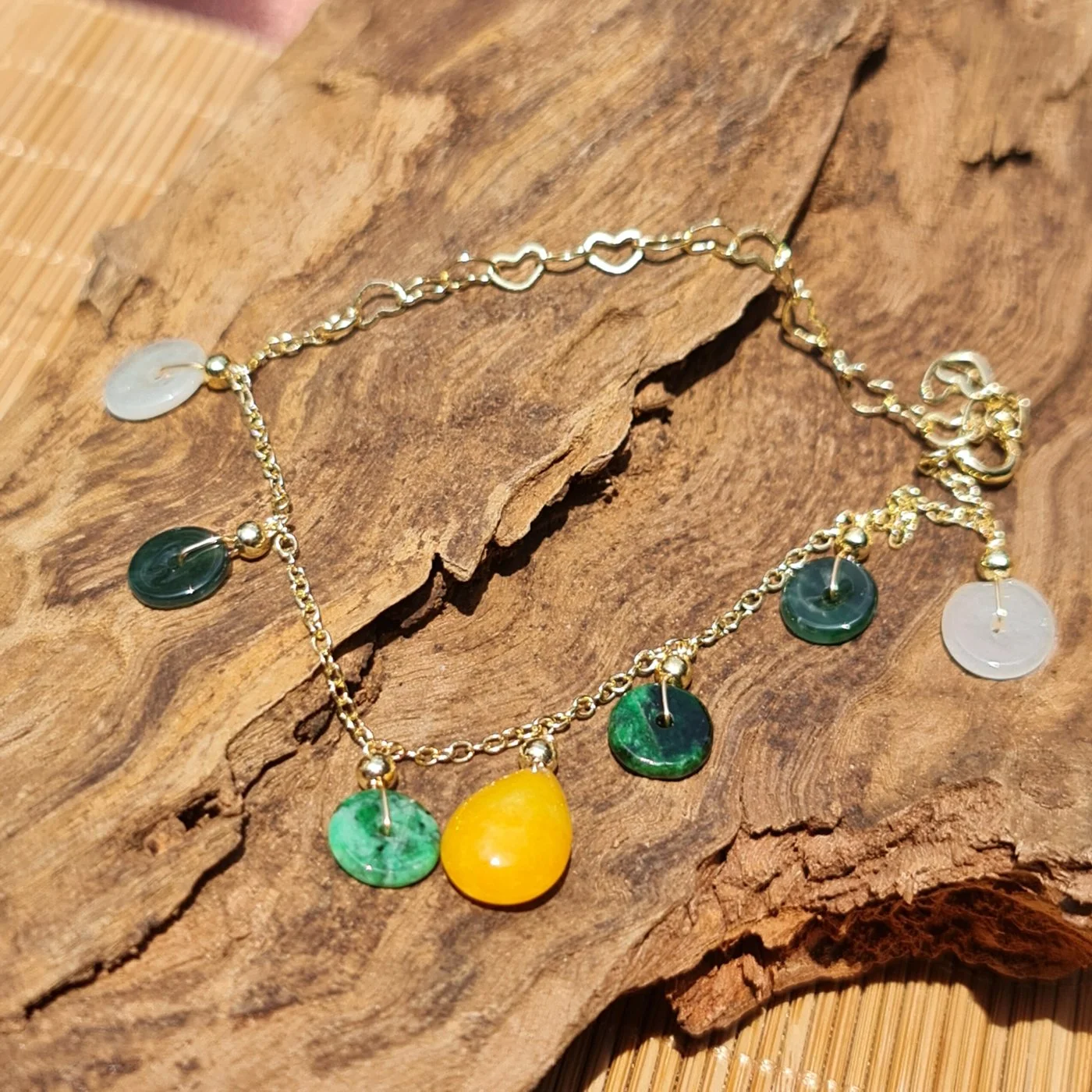 สร้อยข้อมือ หยกพม่าแท้ Burmese Jadeite