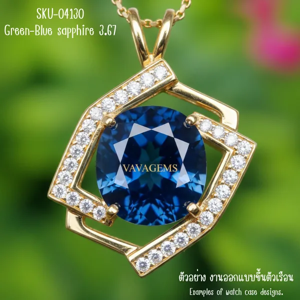 แซปไฟร์เขียว-ฟ้า 3.67 กะรัต